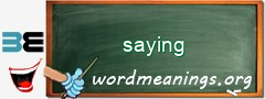 WordMeaning blackboard for saying